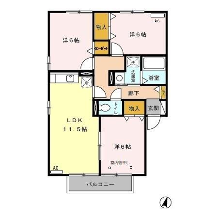 ウィル・フレア Bの間取り