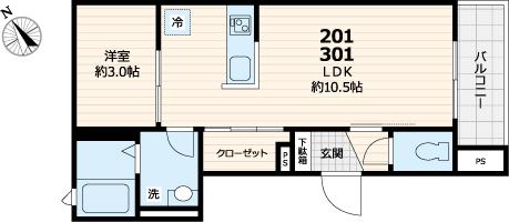 レジデンス西尾久の間取り
