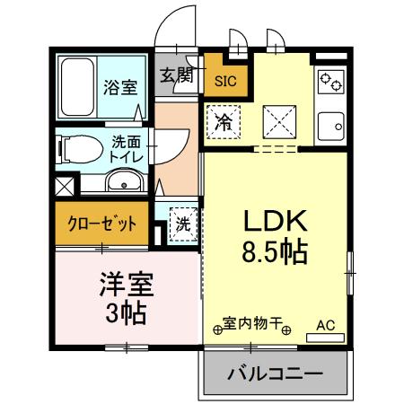 フラットＦＫの間取り