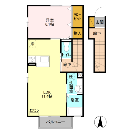 D-room ショコラ Bの間取り