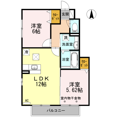 ハイツせみじま Cの間取り