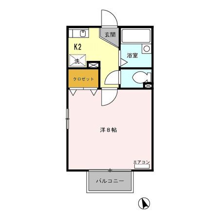 グランディール Bの間取り