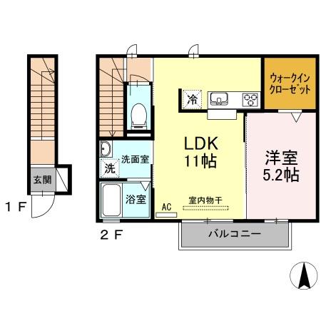 Maison de chocola（ﾒｿﾞﾝﾄﾞｼｮｺﾗ）の間取り