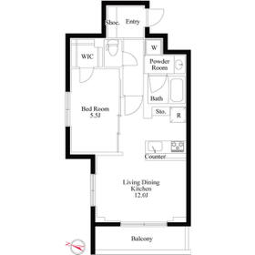 ラ・ペルラ柿の木坂・0304号室の間取り