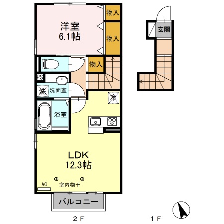 ラ・ペジーブル Bの間取り