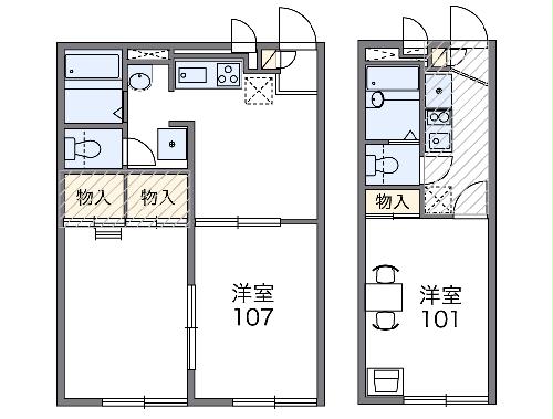 レオパレスＷａｋａｍｉｚｕ　３の間取り