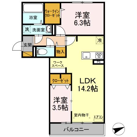 プランドール Aの間取り
