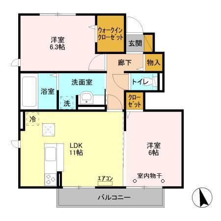 カームベリー Dの間取り