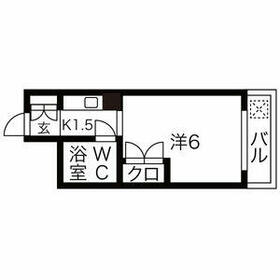 サンコートにしび(ZEROセレブ利用可 1Kに限る)の間取り