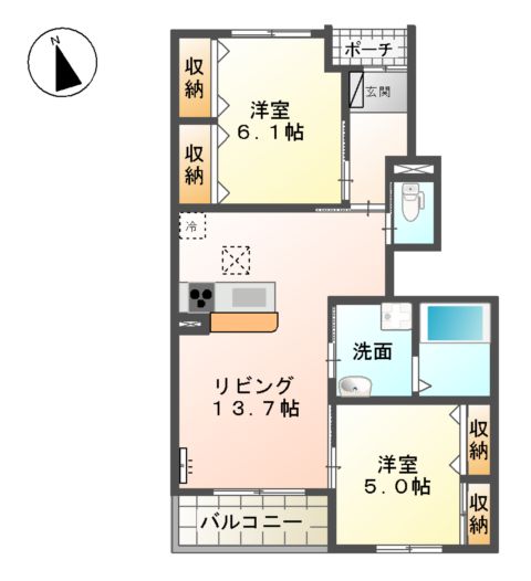 レラツィオーネB棟の間取り