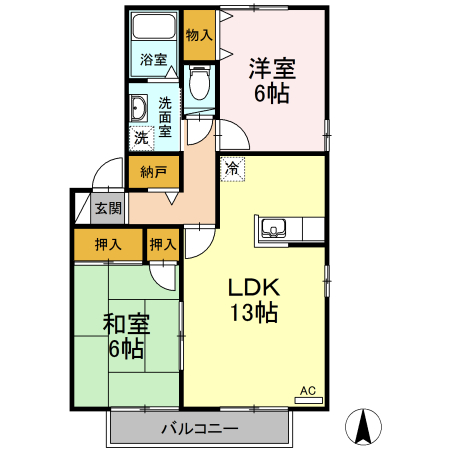 サン・ベルドミール Bの間取り