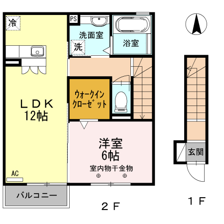 西島の完工年月(2013年4月)築の賃貸アパートの間取り