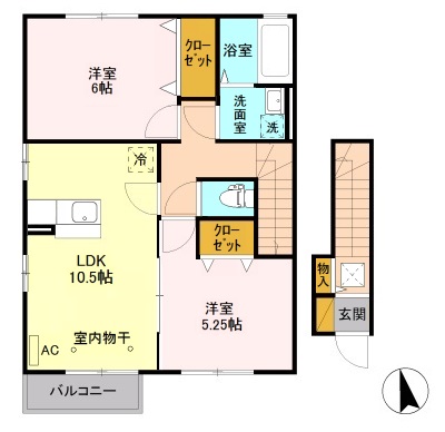 ローズコート宮の内 Bの間取り