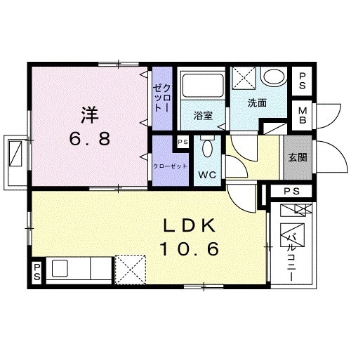 リズルーム（Ｒｉｚ　Ｒｏｏｍ・02030号室の間取り