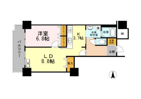品川シーサイドビュータワー　Ⅰ・2414号室の間取り