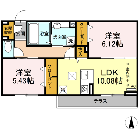 グレイスコート・103号室の間取り