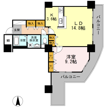 品川シーサイドビュータワー　Ⅱ・1205号室の間取り
