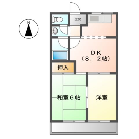 リバティはなみずきA・Bの間取り