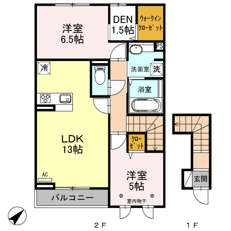 コーポ田村№16の間取り