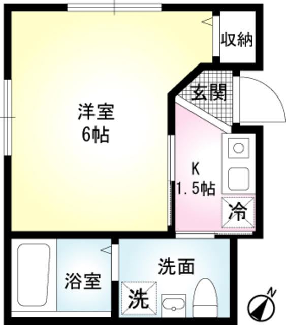 アークＮｅｇｉｓｈｉ・201号室の間取り