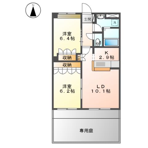 ヴァン パイン コートB棟の間取り