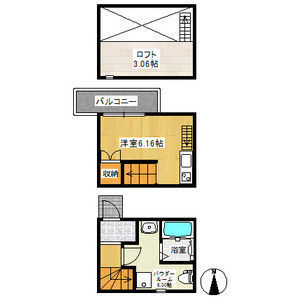 アースクエイク上条B棟(南棟)・103号室の間取り