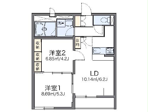 レオパレスポテトハウスⅡの間取り