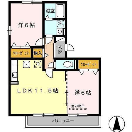 グラス ツイン Aの間取り