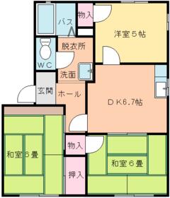 ニューエルム・C102号室の間取り