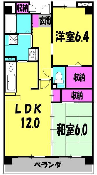 エーコー・カミキ1号棟の間取り