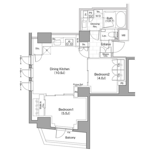 ザ・パークハビオ新宿の間取り