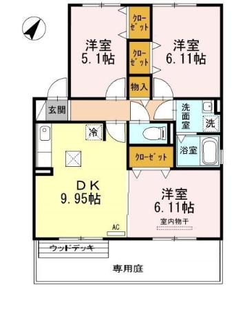 セラリッシュ B棟の間取り