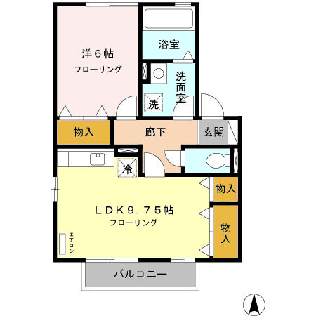 セジュール岳南 Aの間取り