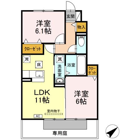 ハイツ アムール Bの間取り