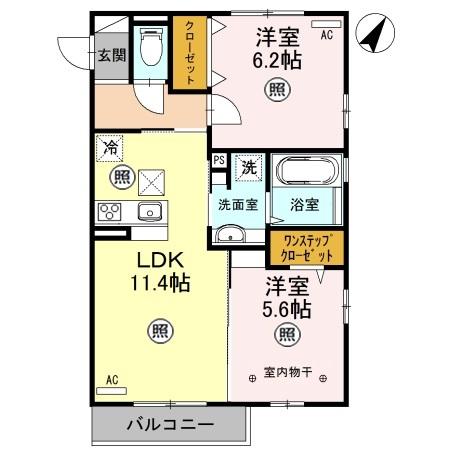 アンジュール Bの間取り