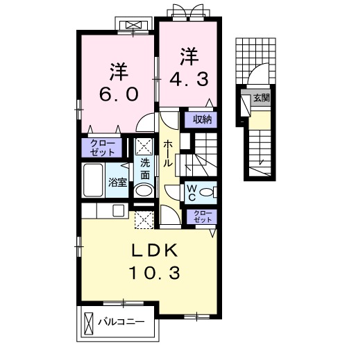 ペンディエンテ Aの間取り