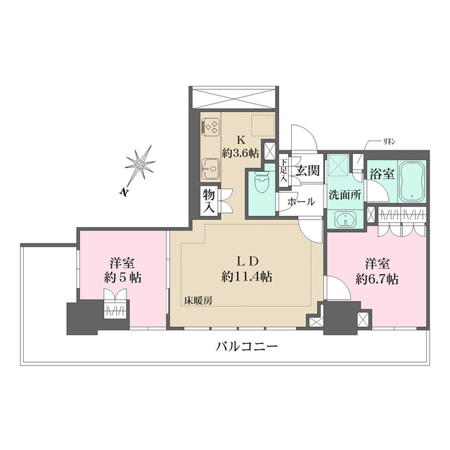 MID OASIS TOWERSタワー棟の間取り