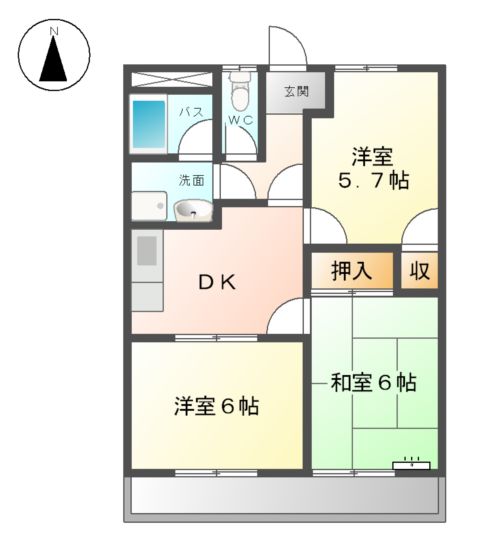 ハイツ園城の間取り