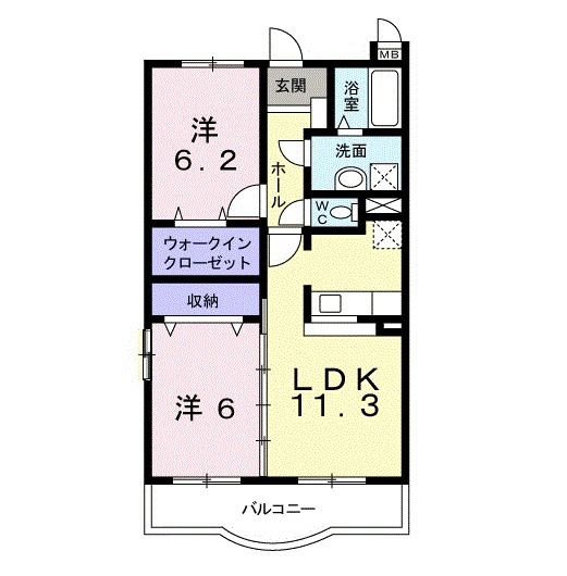 ラフィーネ甲府の間取り