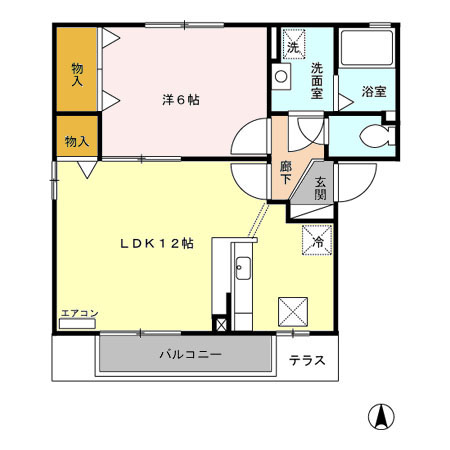 スクウェア・ヒル Dの間取り