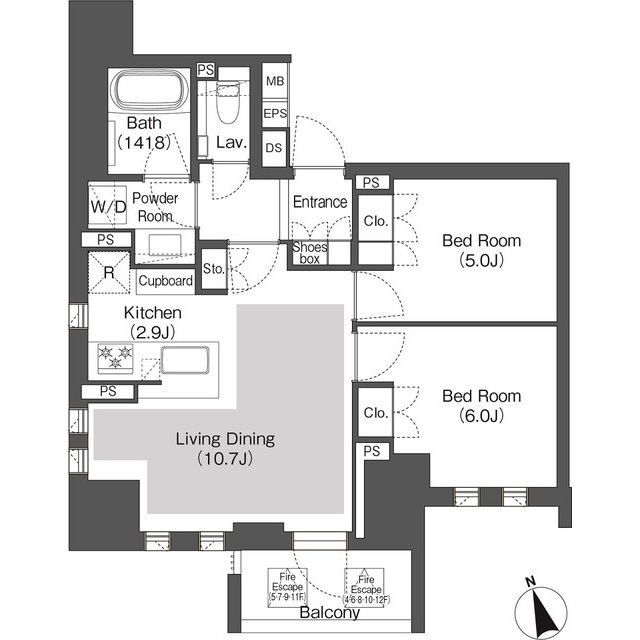 Belle Vue 千代田飯田橋の間取り