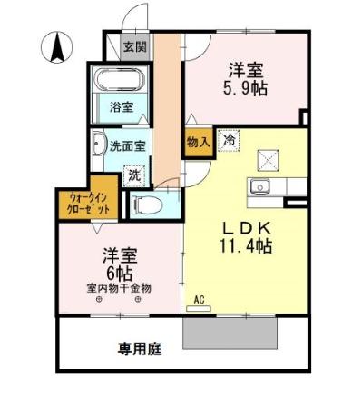 ルーベライト初生Cの間取り