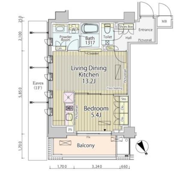 パークアクシスプレミア表参道・408号室の間取り