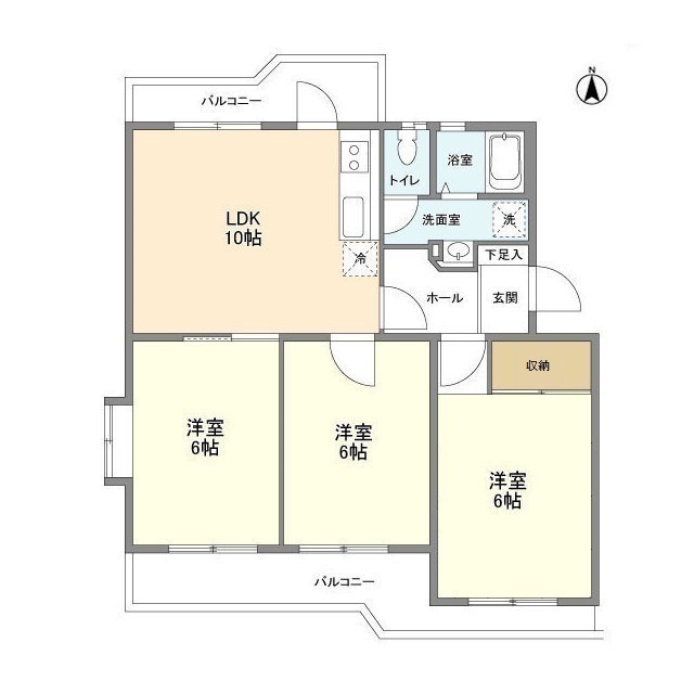 市ヶ谷加賀町アパートF棟の間取り
