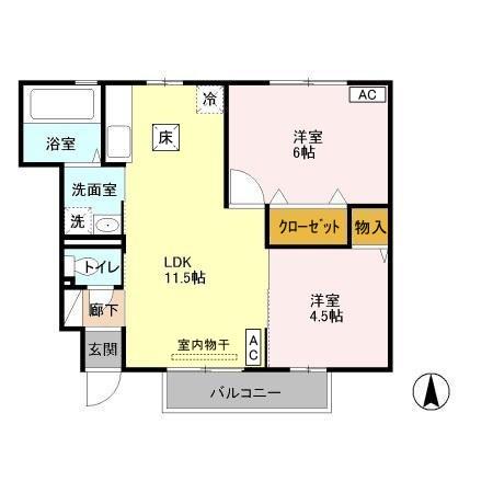 ルージュモア・ルージュコート コートの間取り