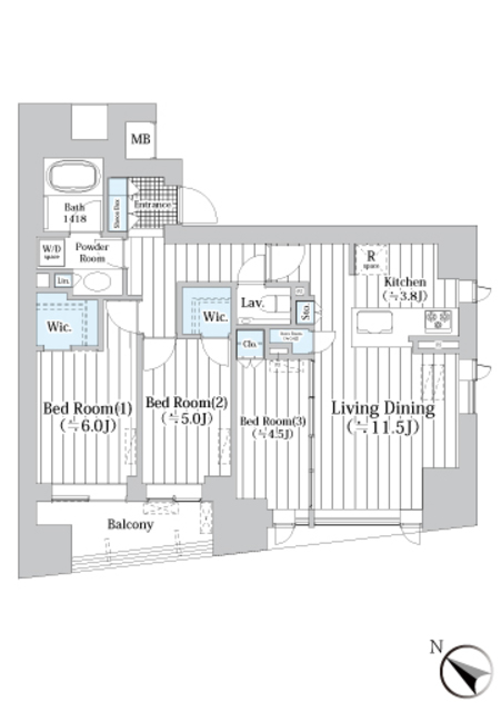 ザ・グランクラッセ日本橋イーストの間取り