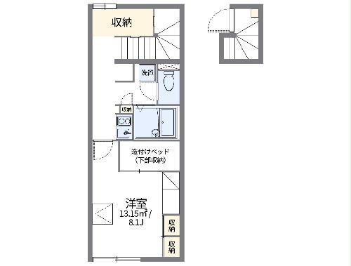 レオパレスカメリアⅡ・206号室の間取り