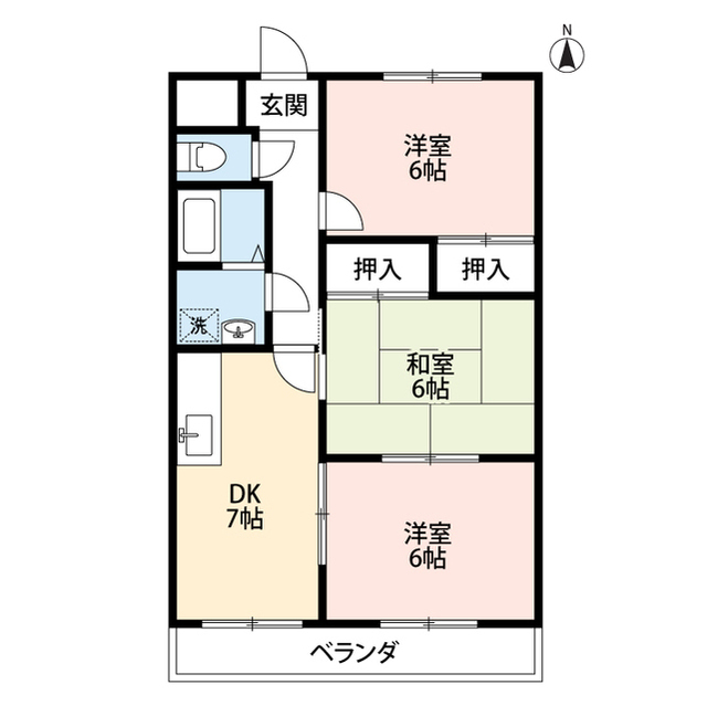 リヴェール高雄・1C号室の間取り