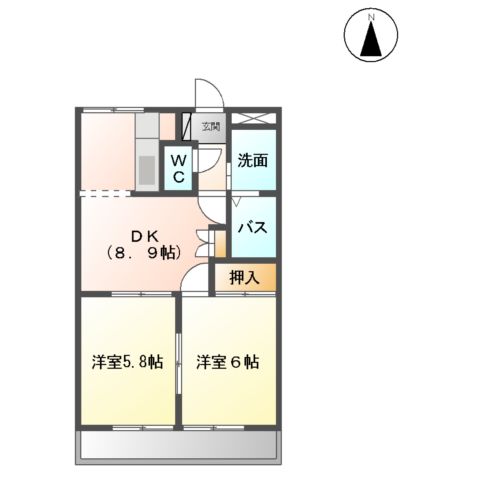 アメニティーハウスAの間取り