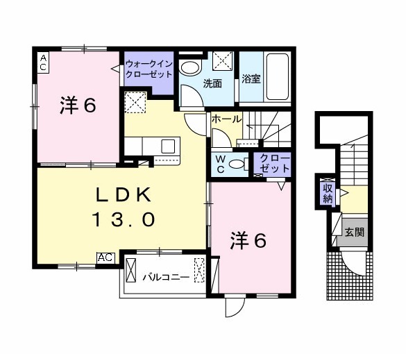アプローズ・Kの間取り
